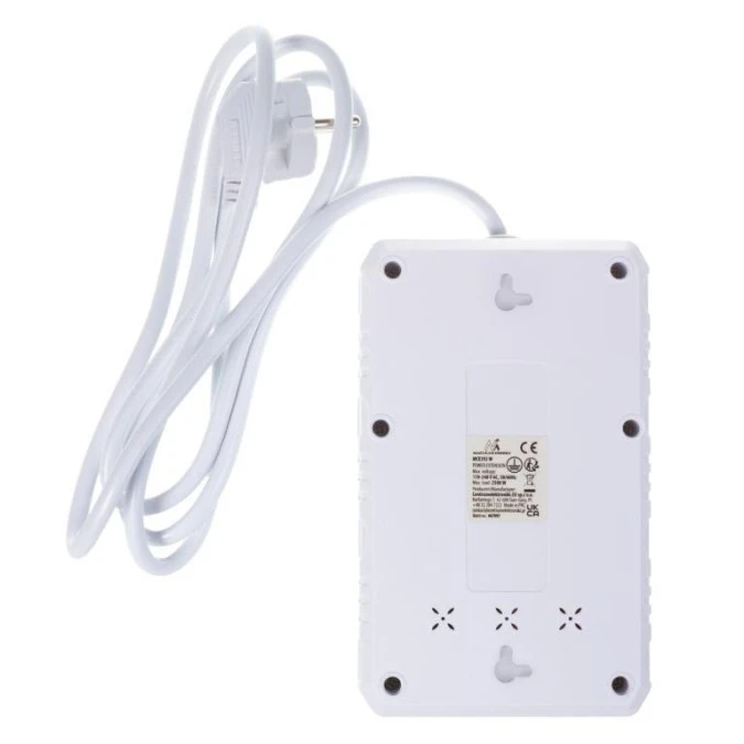Listwa zasilająca Maclean, przedłużacz 4 gniazda + 3xUSB, 110‑240V AC 50/60Hz, 2.1A max 2500W, 1,5m, biała,MCE392 W - obrazek 3
