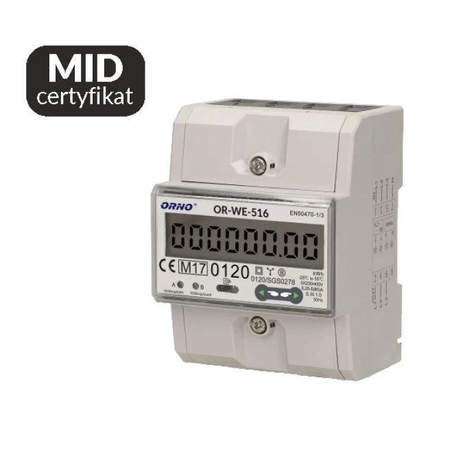 Licznik energii elektrycznej 3‑fazowy RS485 MID 80A OR‑WE‑516 - obrazek 1
