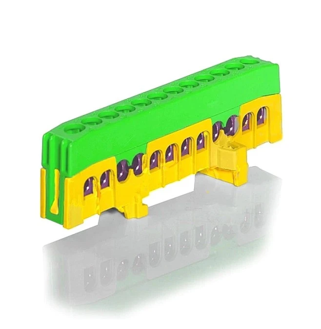 Listwa Zaciskowa Zacisk Rozgałęźny Izolowany 63A 12x1‑16mm Żółto‑Zielony - obrazek 2