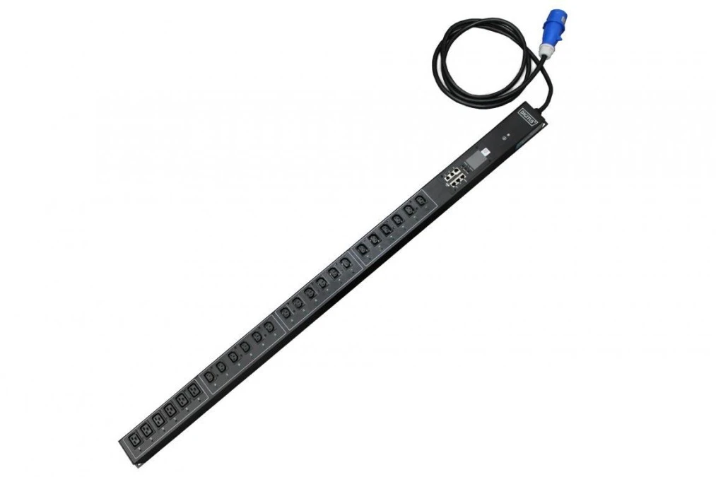Listwa zasilająca SMART PDU 0U, wtyk IEC 60309 32A/250V, gniazda 18xC13 10A/250V, 6xC19 16A/250V,32A DN‑NP2‑V4‑18C13‑6C19 - obrazek 1