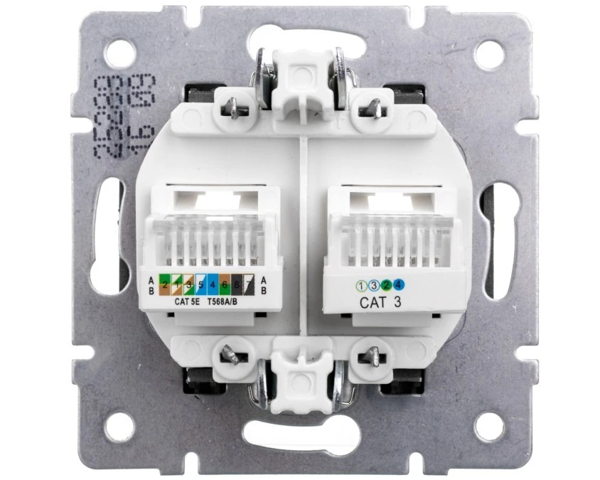 LOGI Gniazdo teleinformatyczne (RJ45 Cat 5e+RJ11) Grafit 25289 - obrazek 2