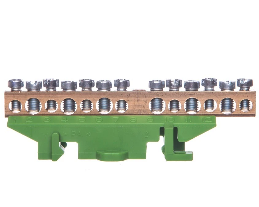 Listwa przyłączeniowa 13 otworów zielona 6x16mm2 7x10mm2 KM13E - obrazek 1