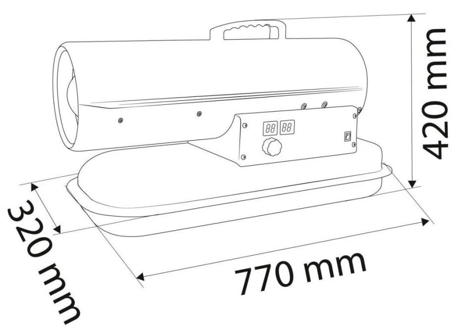 Nagrzewnica olejowa 20kW zbiornik 19l bez kółek 90‑080 - obrazek 3