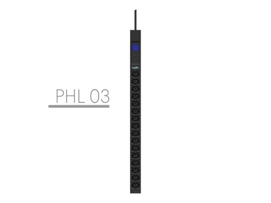LISTWA ZASILAJĄCA RACK PDU 19 POWERWALKER 10A 16X IEC C13 3M IEC C14 MIERNIK PIONOWA CZARNA 10133027 - obrazek 1