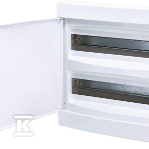 Rozdzielnica podtynkowa 2×18 modułów IP 40 drzwi białe ECM 2x18PO-s 001101088 Rozdzielnica podtynkowa 2×18 modułów IP 40 drzwi białe ECM 2x18PO-s 001101088
