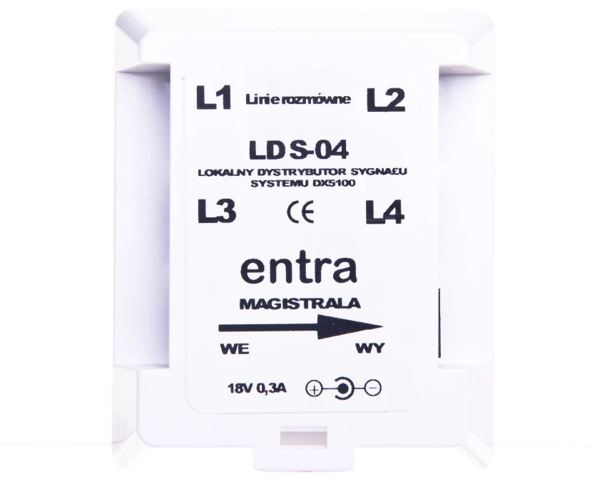 Lokalny dystrybutor sygnału /komutator/do serii DX5100 biały LDS‑04 ENT10000289