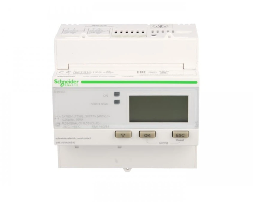 Licznik energii elektrycznej 1/3‑fazowy 5A przekładnik 100‑277/173‑480V kl.0,5S/C Modbus MID taryfowy cyfrowy iEM3255 A9MEM3255 - obrazek 1