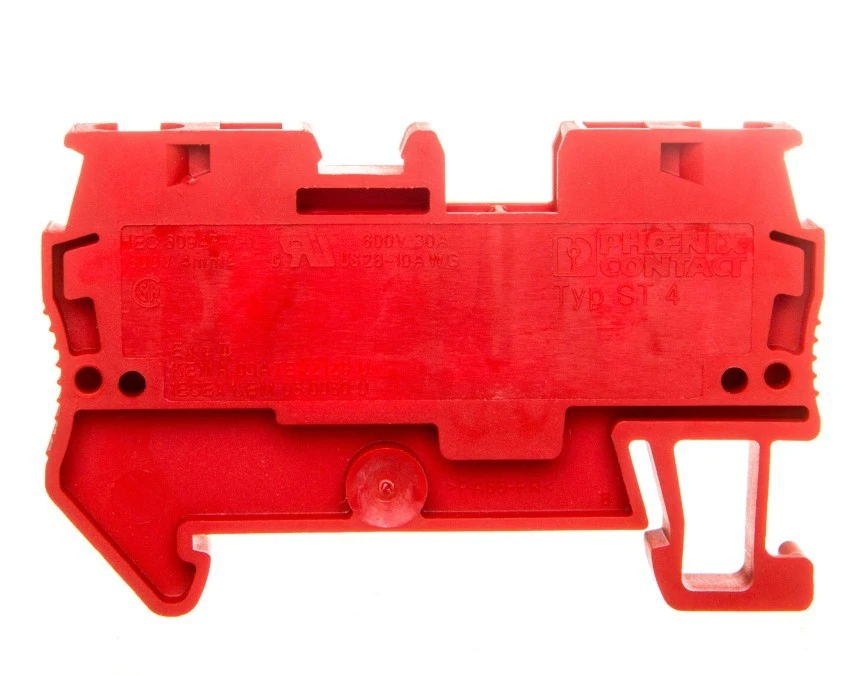 Listwa zaciskowa przepustowa 2‑przewodowa 0,08‑6mm2 czerwona ST 4 RD 3037151 /50szt./ - obrazek 1
