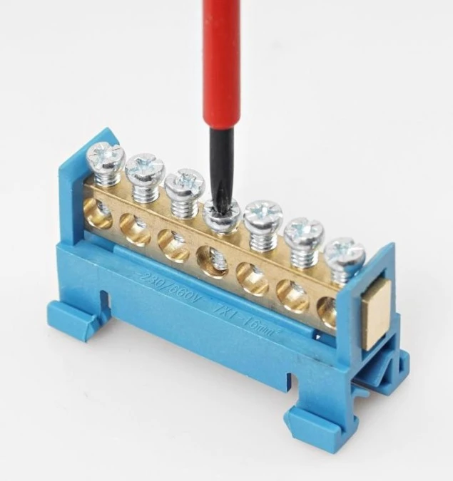Listwa zaciskowa 7‑polowa 1‑16mm2 niebieska LZM‑B7 - obrazek 2