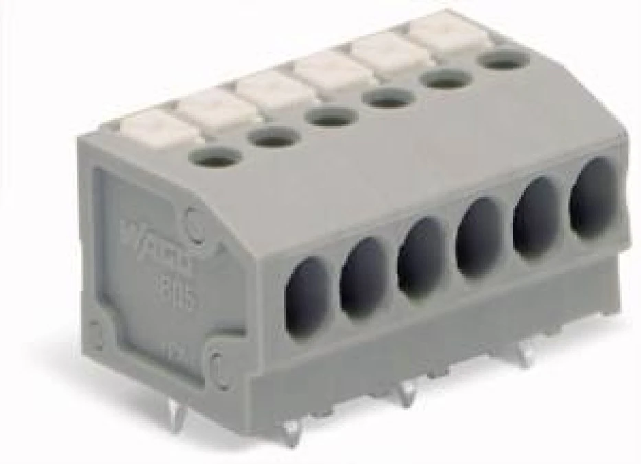 Listwa zaciskowa do płytek drukowanych 6‑biegunowa szara raster 3,5mm 805‑106 /55szt./ - obrazek 1