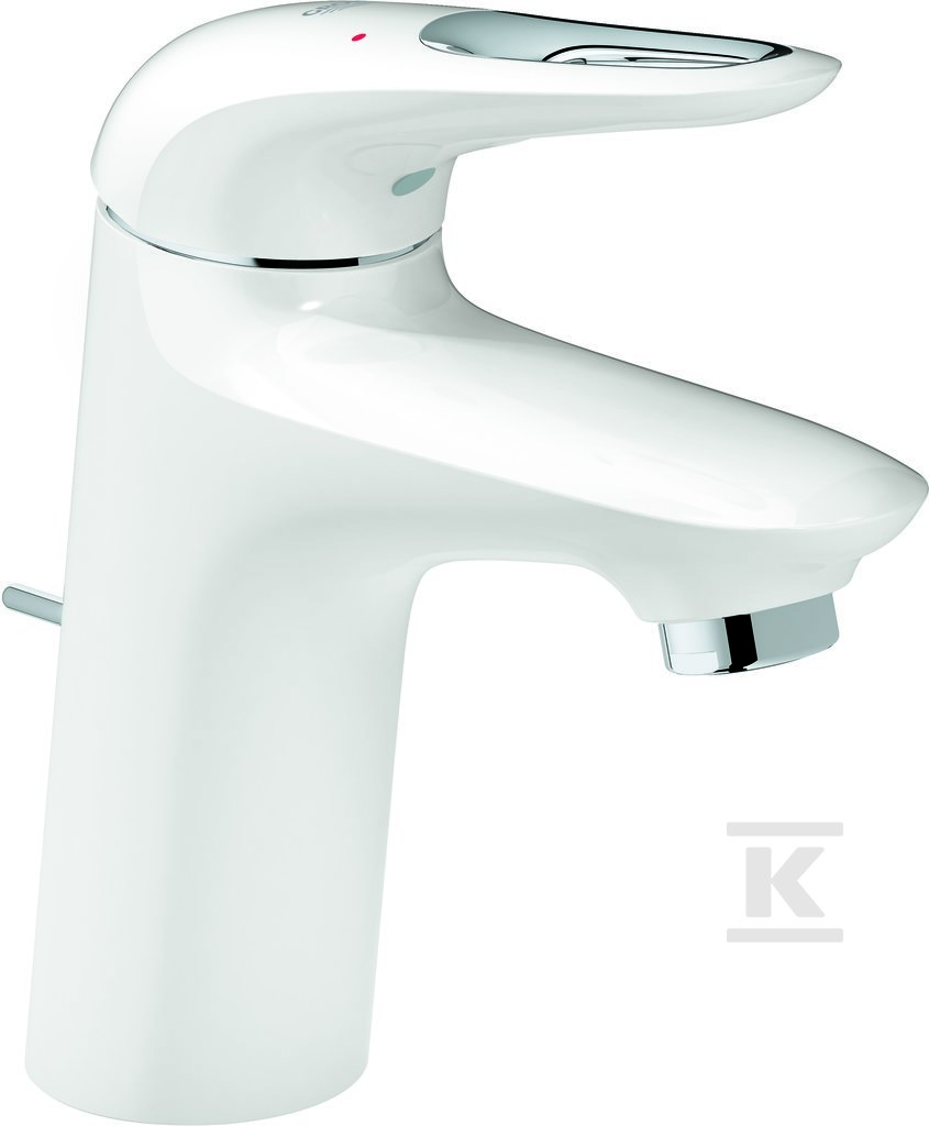 Bateria umywalkowa Grohe Eurostyle jednouchwytowa, biel alpejska, z korkiem, głowica obrotu 90stopni 23374LS3 - obrazek 1