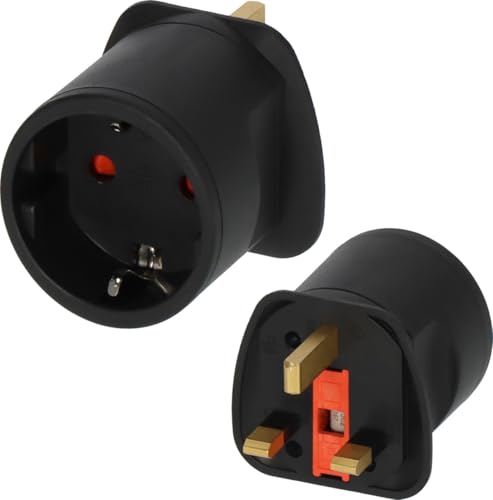 Brennenstuhl Wtyczka Turystyczna / Adapter Ze Stykiem Ochronnym Do GB - Czarna (4 szt.) - obrazek 1