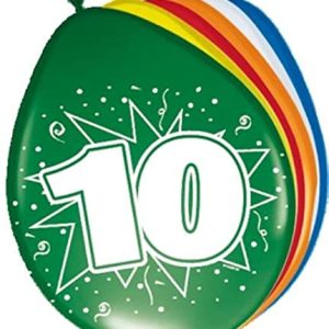 Folat Balony na 10 urodziny 30cm 8szt Folat Balony na 10 urodziny 30cm 8szt