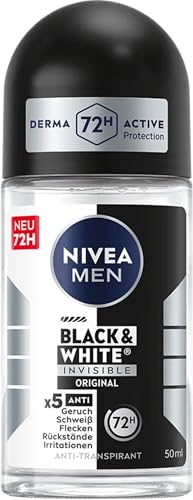Nivea Men Black&White Invisible Orginal Antyperspirant Roll on 50 ml - obrazek 1