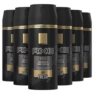 6 x Axe dezodorant do ciała w sprayu, złoty, 150 ml 6 x Axe dezodorant do ciała w sprayu, złoty, 150 ml