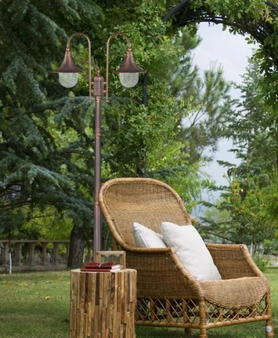 Latarnia ogrodowa BOSTON czarno‑złota dwuramienna – wysokość 237cm na E27 K‑8127 CZARNY/ZŁOTY Kaja Lighting - obrazek 3
