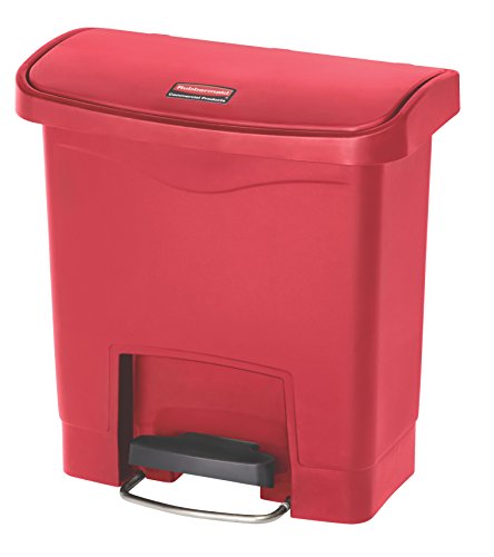 Rubbermaid Commercial Products Slim Jim Step on pojemnik na śmieci z żywicy, przód, 15 l, czerwony, 1883563 Rubbermaid Commercial Products Slim Jim Step on pojemnik na śmieci z żywicy, przód, 15 l, czerwony, 1883563