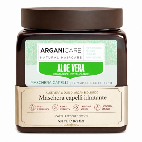 ARGANICARE nawilżająca maska do włosów suchych i matowych z aloesem olejem arganowym słoik 500 ml ARGANICARE nawilżająca maska do włosów suchych i matowych z aloesem olejem arganowym słoik 500 ml
