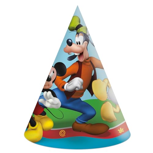 Czapeczki Urodzinowe Mickey Mouse Rock The House, 6 Szt. Czapeczki Urodzinowe Mickey Mouse Rock The House, 6 Szt.