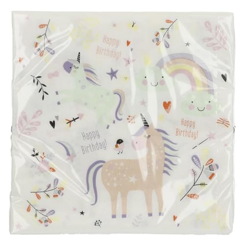 Folat 68349 Serwetki Unicorns & Rainbows 33x33cm 20 sztuk - obrazek 1