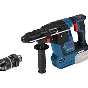 Bosch Professional system 18V: akumulatorowy młot udarowo obrotowy GBH 18V 26 F (wymienny uchyt SDS plus, ogranicznik głębokości) Bosch Professional system 18V: akumulatorowy młot udarowo obrotowy GBH 18V 26 F (wymienny uchyt SDS plus, ogranicznik głębokości)
