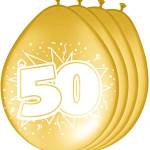 Folat Balony 50th Birthday/Anniversary Gold 8 sztuk Folat Balony 50th Birthday/Anniversary Gold 8 sztuk