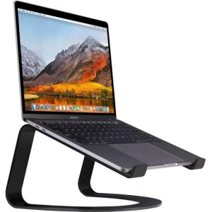 Twelve South Curve stojak na laptopa do MacBooka i notebooków ergonomiczny, wentylowany notebooka domu lub biura, matowa czerń, czerń Twelve South Curve stojak na laptopa do MacBooka i notebooków ergonomiczny, wentylowany notebooka domu lub biura, matowa czerń, czerń