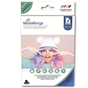 MediaRange 130 x 180 mm kartki z papieru fotograficznego, wysoki połysk, 220 g, 50 arkuszy