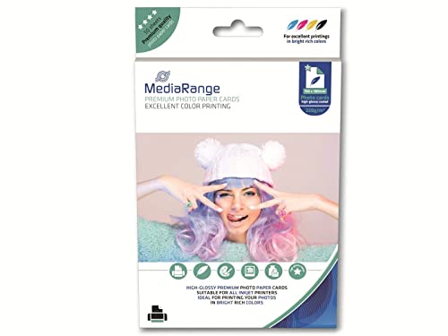 MediaRange 130 x 180 mm kartki z papieru fotograficznego, wysoki połysk, 220 g, 50 arkuszy