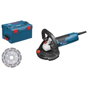 Bosch Professional: szlifierka do betonu GBR 15 CAG (1 500 W, prędkość obrotowa bez obciążenia 9 300 min1, diamentowa tarcza garnkowa 125 mm, 3 zamienne wieńce szczotkowe, walizka L BOXX) Bosch Professional: szlifierka do betonu GBR 15 CAG (1 500 W, prędkość obrotowa bez obciążenia 9 300 min1, diamentowa tarcza garnkowa 125 mm, 3 zamienne wieńce szczotkowe, walizka L BOXX)