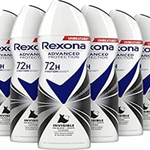 Rexona Woman Advanced Ochrona antyperspiracyjna Niewidoczny spray B&W 6 x 150ml Rexona Woman Advanced Ochrona antyperspiracyjna Niewidoczny spray B&W 6 x 150ml