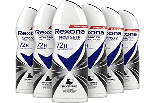 Rexona Woman Advanced Ochrona antyperspiracyjna Niewidoczny spray B&W 6 x 150ml Rexona Woman Advanced Ochrona antyperspiracyjna Niewidoczny spray B&W 6 x 150ml
