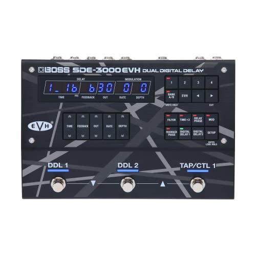 BOSS SDE 3000EVH Special Edition Eddie Van Halen Dual Digital Delay Pedal, 8 Autentycznych Presetów EVH, 2 Wbudowane Pedały 3000 Delay, Replika zestawu Eddiego Wet/Dry/Wet