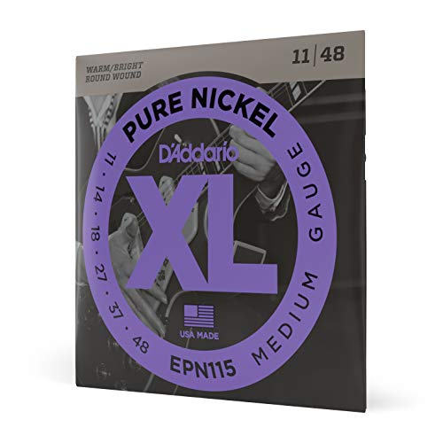 D’Addario Struny elektryczne Najwyższa jakość najbardziej popularnych marek strunowych na całym świecie EPN115 czysty nikiel Blues/JazzRock (11 48) dźwięk vintage D’Addario Struny elektryczne Najwyższa jakość najbardziej popularnych marek strunowych na całym świecie EPN115 czysty nikiel Blues/JazzRock (11 48) dźwięk vintage