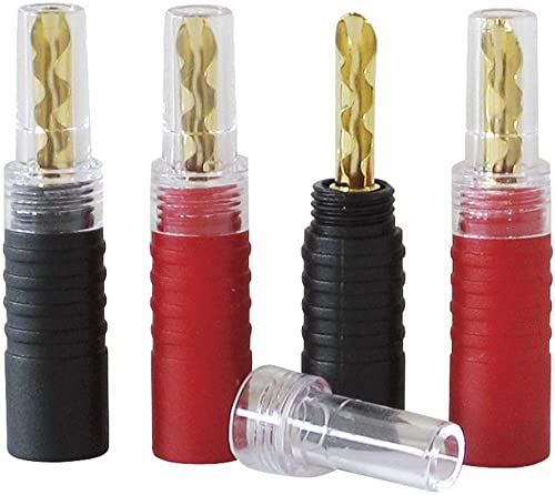 Dynavox Wtyczka bananowa 2 x czerwona, czarna - obrazek 1