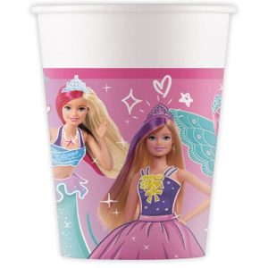 Kubeczki urodzinowe Barbie 200 ml 8 szt Kubeczki urodzinowe Barbie 200 ml 8 szt