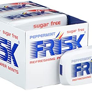 Frisk Peppermint, Caramelle alla Menta, Mentine Senza Zucchero e Glutine, Freschezza a Lungo, Confezione da 12 Astucci Frisk Peppermint, Caramelle alla Menta, Mentine Senza Zucchero e Glutine, Freschezza a Lungo, Confezione da 12 Astucci