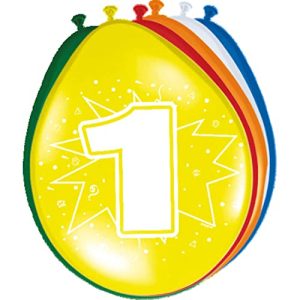 Folat Balony na 1 urodziny 8 sztuk Folat Balony na 1 urodziny 8 sztuk