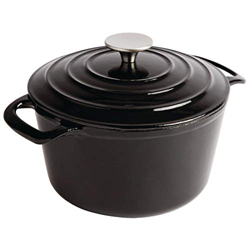 Vogue okrągła czarna naczynie do zapiekanek 120 x 205 mm 3,2 l żeliwa - obrazek 1