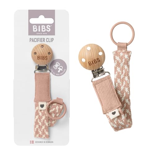 BIBS PACIFIER BRAID zawieszka do smoczków 100% GOTS organic cotton, Blush/Ivory - obrazek 1