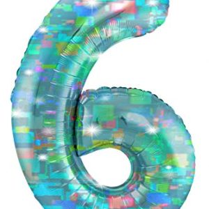 Folat Balon foliowy Cyfra 6 Galactic Aqua 101 cm Folat Balon foliowy Cyfra 6 Galactic Aqua 101 cm