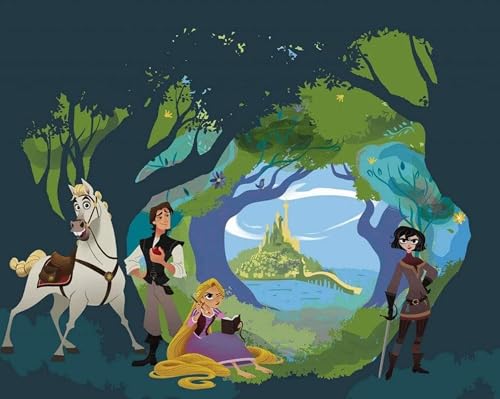 Disney Komar Fototapeta z włókniny Tangled Rozmiar: 350 x 280 cm (szerokość wysokość) pokój dziecięcy, tapeta, Roszpunka, tapeta dziecięca IADX7 001 - obrazek 1