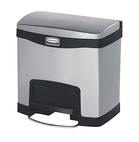 Rubbermaid Slim Jim 1901982 15 litrów przedni krok na śmieci ze stali nierdzewnej czarny Rubbermaid Slim Jim 1901982 15 litrów przedni krok na śmieci ze stali nierdzewnej czarny