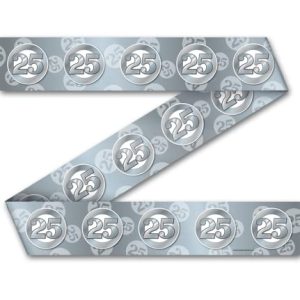 PD Party 7033035 Impreza Dekoracja Wstążka Obchody Rocznicy Ślubu 25 Lata, 1200cm Długość x 9cm Szerokość 0.1cm Wysokość
