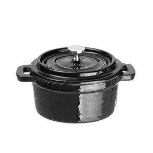 Vogue Żeliwny okrągły mini garnek 49 x 99 130 mm 240 ml rondel naczynia kuchenne Vogue Żeliwny okrągły mini garnek 49 x 99 130 mm 240 ml rondel naczynia kuchenne