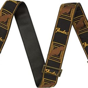 Fender® Legacy Vintage Monogram Strap pasek do gitary szerokość 5 cm kolor: czarny/brązowy/żółty Fender® Legacy Vintage Monogram Strap pasek do gitary szerokość 5 cm kolor: czarny/brązowy/żółty