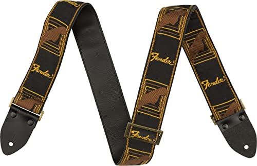Fender® Legacy Vintage Monogram Strap pasek do gitary szerokość 5 cm kolor: czarny/brązowy/żółty - obrazek 1