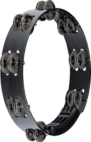 Meinl Percussion Headliner Tour Tambourine 2 rzędowy tamburyn średnica 10 cali tworzywo sztuczne ABS/stal, czarny/srebrny (HTT10BK)