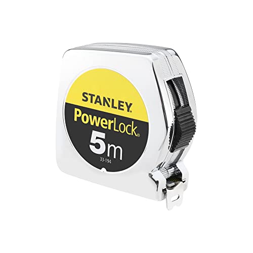STANLEY, Stalowa miara zwijana Powerlock o długości 5 m z chromowaną obudową, 0 33 194