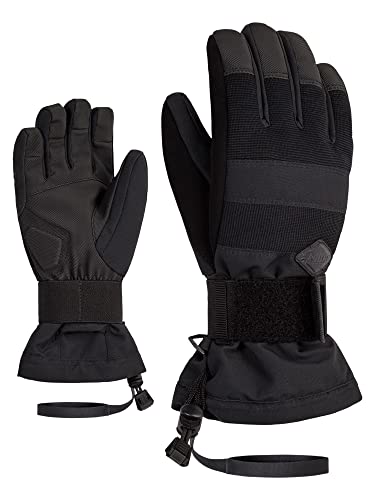 Ziener Dzieci MANU rękawice snowboardowe/do sportów zimowych wodoodporne, oddychające, ochraniacz, czarne, XS